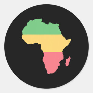 I Love Africa Rosta Coloured Continent  Classic Round Sticker