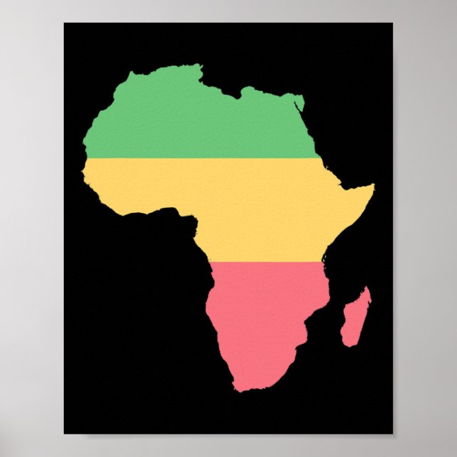 I Love Africa Rosta Coloured Continent  Poster (Front)
