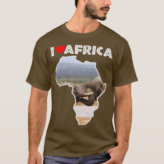 I Love Africa Wildlife Map Elephant Tug of War T-Shirt