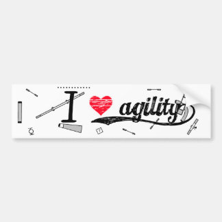 I Love Agility nRed Bumper Sticker