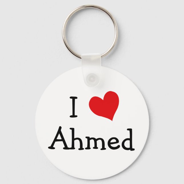 I Love Ahmed Key Ring (Front)
