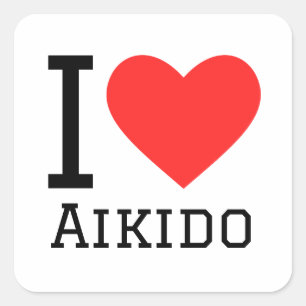 I love aikido square sticker