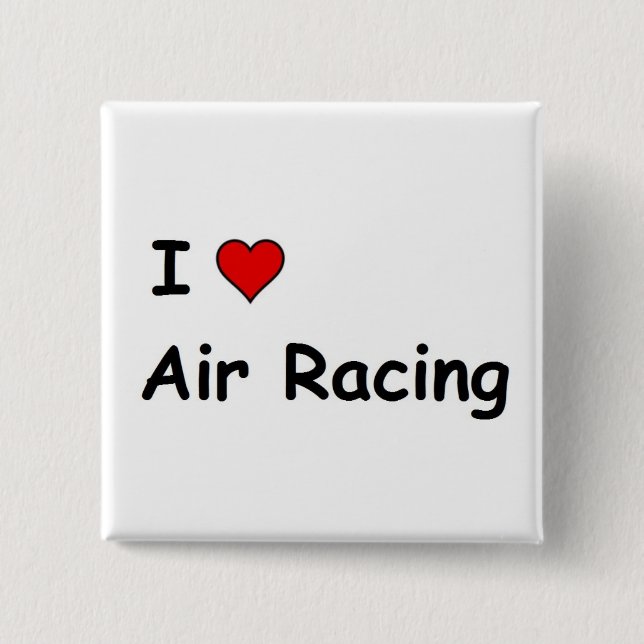 I Love Air Racing 15 Cm Square Badge (Front)