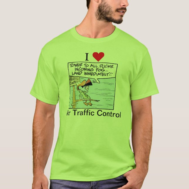 I Love Air Traffic Control Comic T-Shirt (Front)