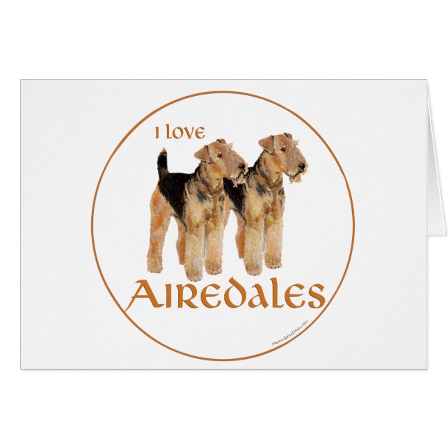 I Love Airedales (Front Horizontal)