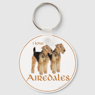 I Love Airedales Key Ring