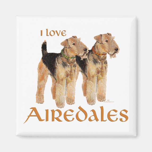 I Love Airedales Magnet (Front)