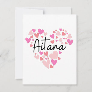 I love Aitana - hearts for Aitana Thank You Card