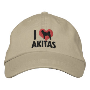I Love Akitas Embroidered Hat