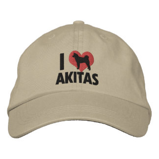 I Love Akitas Embroidered Hat