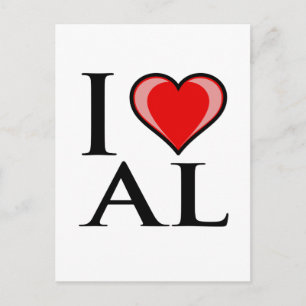 I Love AL - Alabama Postcard