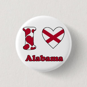 I love Alabama 3 Cm Round Badge
