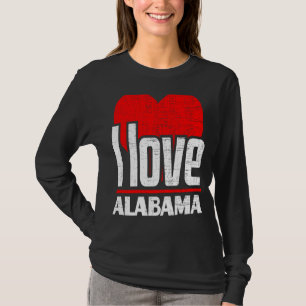 I Love Alabama Best Home State I Heart Alabama T-Shirt