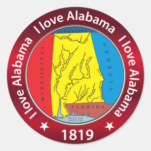 I love Alabama Classic Round Sticker