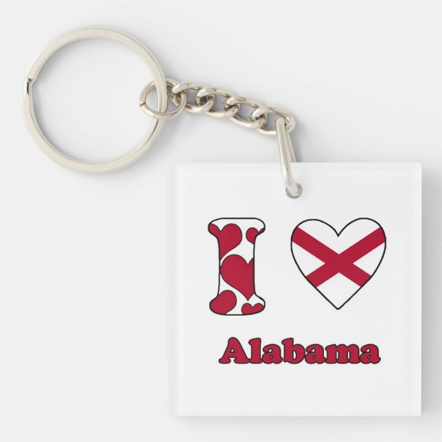 I love Alabama Key Ring (Front)