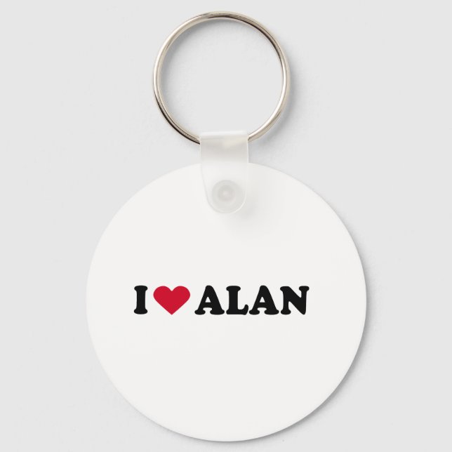 I LOVE ALAN KEY RING (Front)