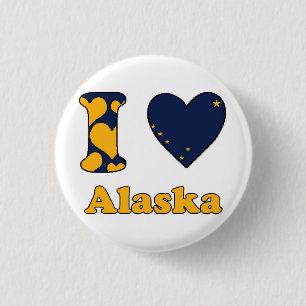 I love Alaska 3 Cm Round Badge
