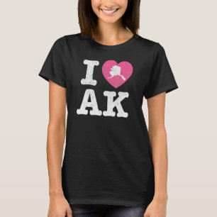 I Love Alaska Alaskan Wildlife Aurora Borealis T-Shirt