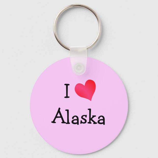 I Love Alaska Key Ring (Front)