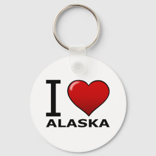 I LOVE ALASKA KEY RING