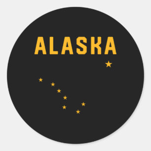 I Love Alaska Minimalist State Flag Classic Round Sticker