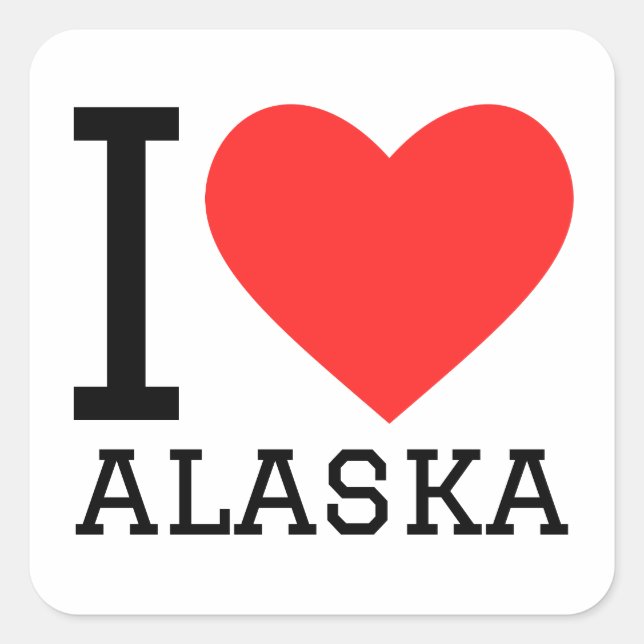 I love Alaska  Square Sticker (Front)
