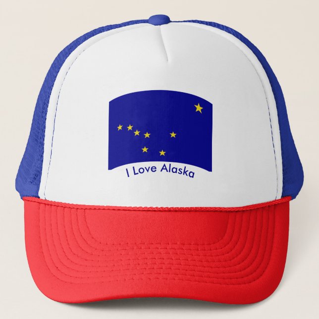 I Love Alaska Trucker Hat (Front)