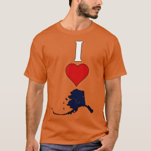 I Love Alaska Vertical I Heart Alaska State Flag M T-Shirt