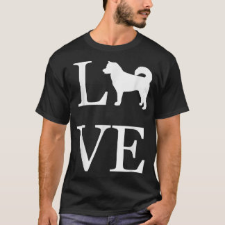 I Love Alaskan Malamute Dog Lover White Graphic Pe T-Shirt