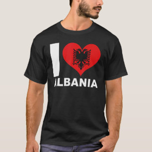 I Love Albania  Heart Flag Albania T-Shirt