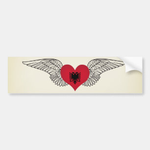 I Love Albania -wings Bumper Sticker