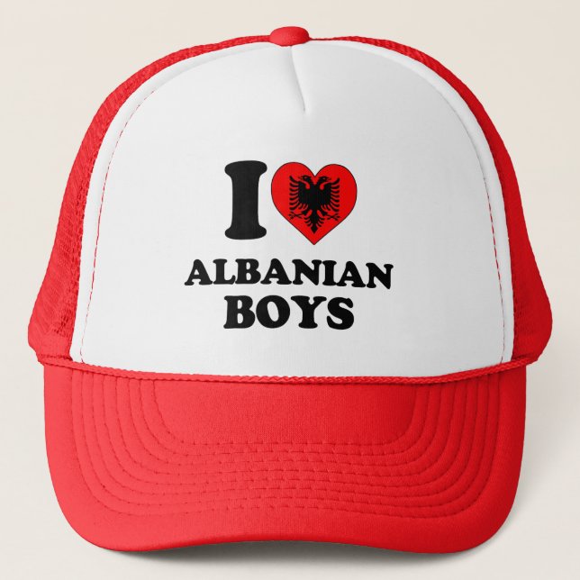 I love Albanian Boys Trucker Hat (Front)