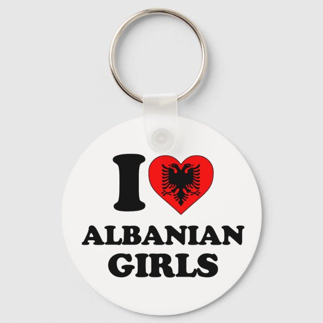 I love Albanian Girls Key Ring (Front)