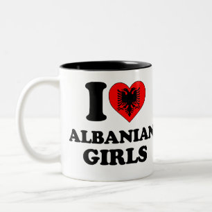 I love Albanian Girls Two-Tone Coffee Mug