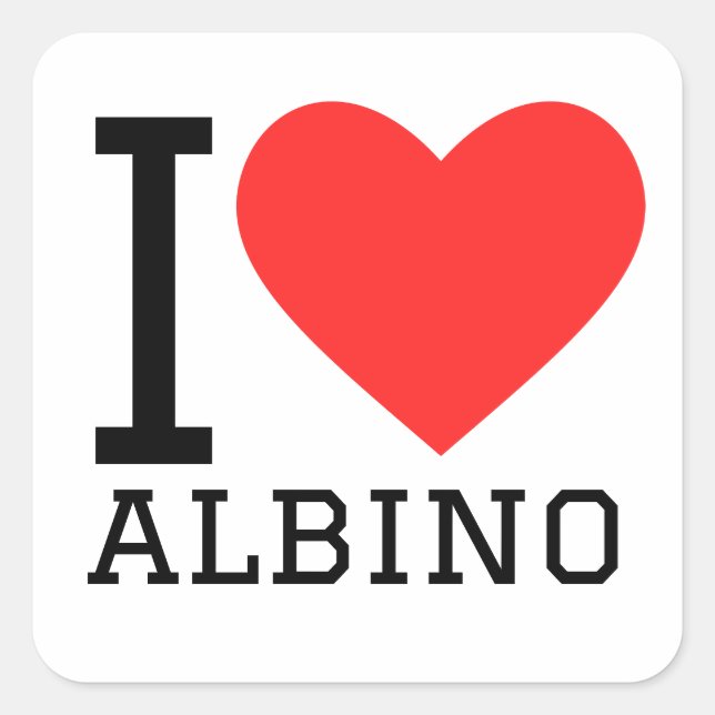 I love albino  square sticker (Front)