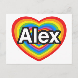 I love Alex. I love you Alex. Heart Postcard
