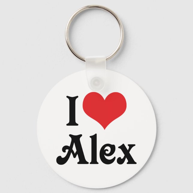 I Love Alex Key Ring (Front)