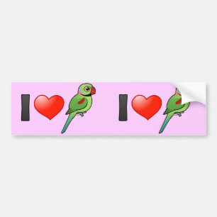 I Love Alexandrine Parakeets Bumper Sticker