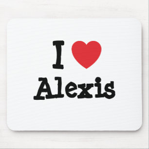 I love Alexis heart custom personalised Mouse Pad