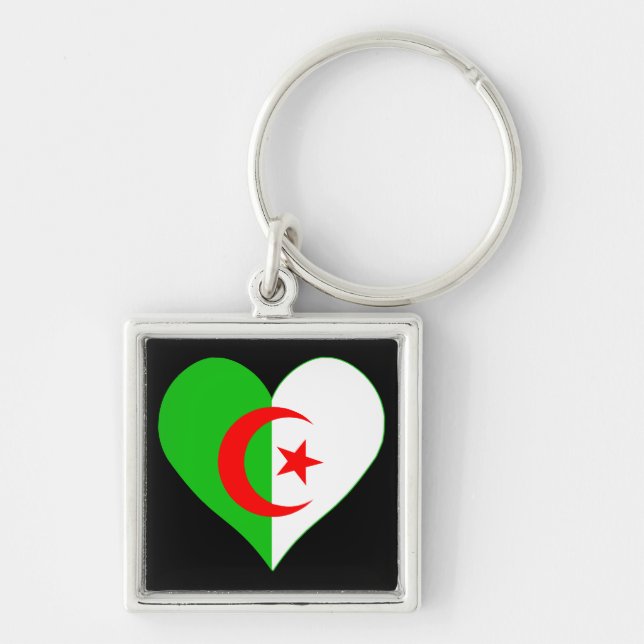 I Love Algeria Heart Key Ring (Front)