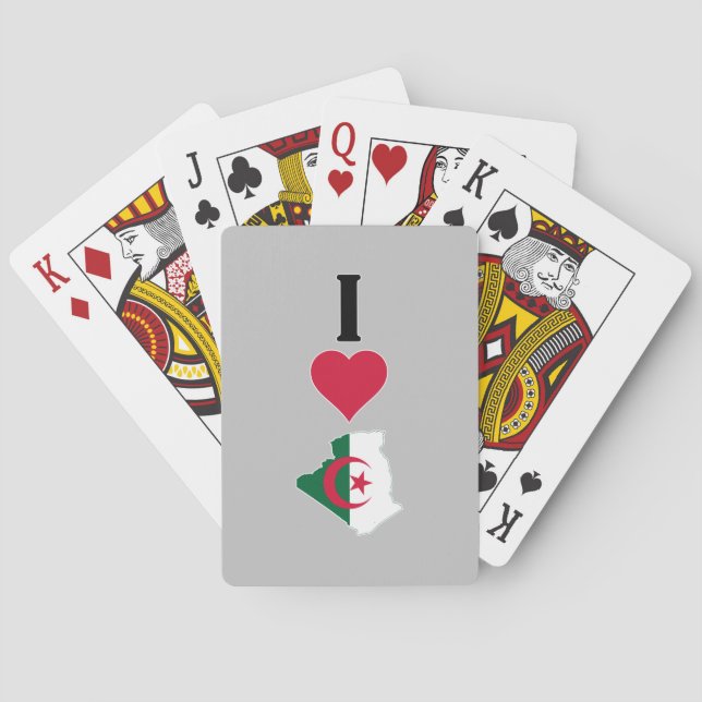 I Love Algeria Vertical I Heart Algeria Country Fl Playing Cards (Back)