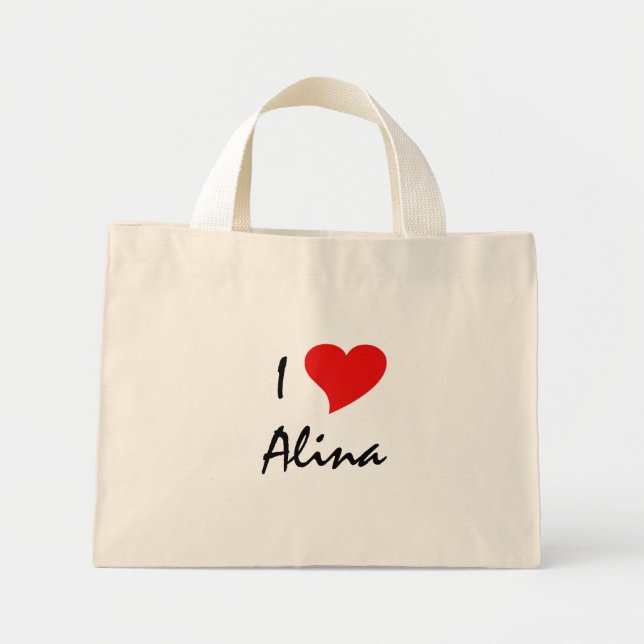 I Love Alina I Mini Tote Bag (Front)