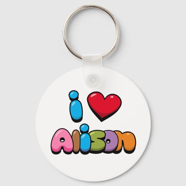 I Love Alison Key Ring (Front)