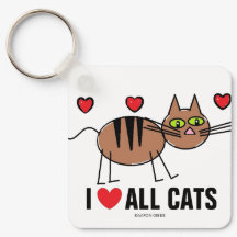 I Love All Cats Keychain