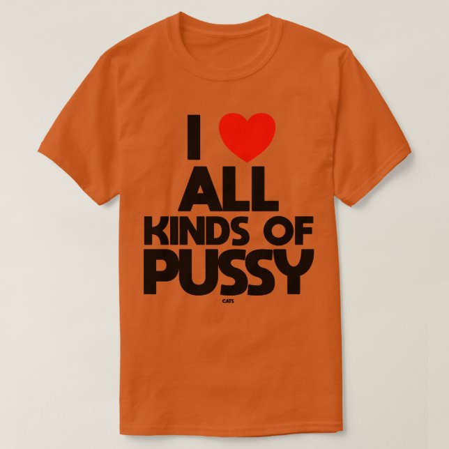 I LOVE ALL KINDS OF PUSSY cats T-Shirt (Design Front)