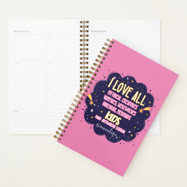 I Love All Mythical Creatures, Vampires, Werewolf Planner (Display)