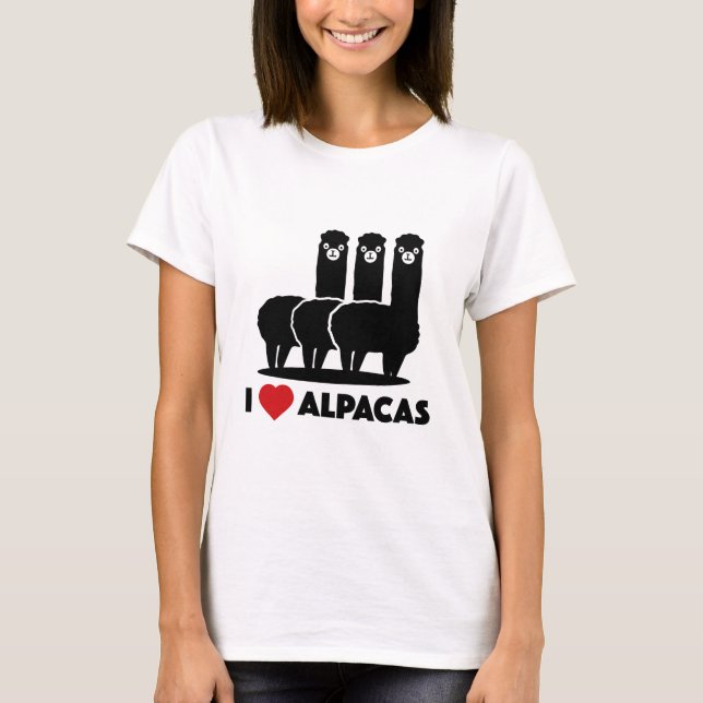 I Love Alpacas T-Shirt (Front)