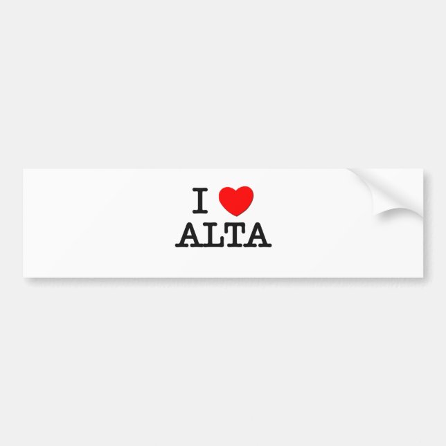 I Love Alta Bumper Sticker (Front)