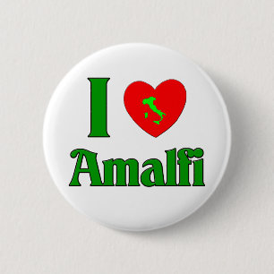 I Love Amalfi Italy 6 Cm Round Badge