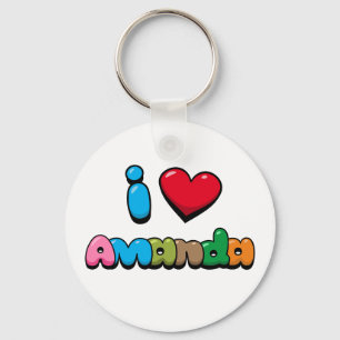 I Love Amanda Key Ring